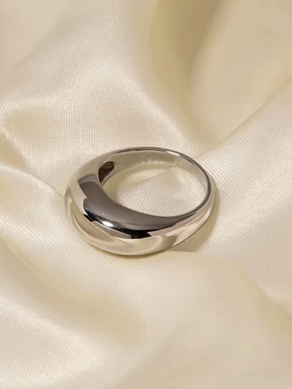 SIZE 7 | Chunky Stainless Steel Silver Dome Ring